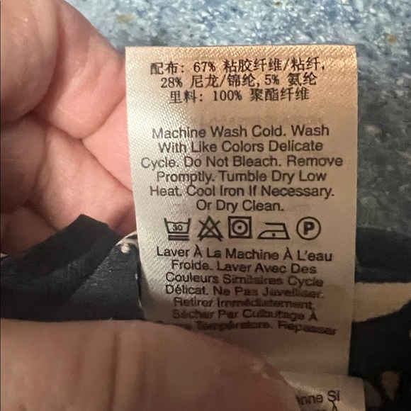 Women’s size 14 Donna Karan halter maxi dress navy/white - Picture 8 of 8